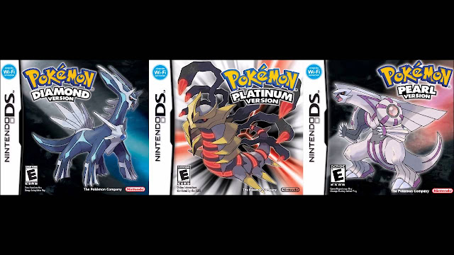 Game covers for the Pokemon games, Diamond,Pearl and Platinum for Nintendo DS