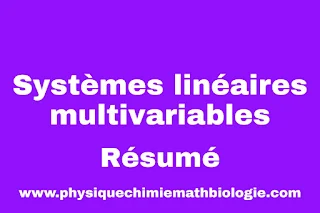 Résumé de Systèmes Linéaires Multivariables PDF