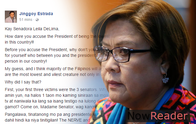 Jinggoy Estrada Slams Senator Laila Delima