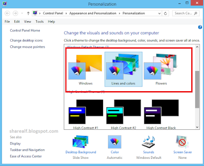 Personalization untuk memilih background deskop windows 8.1