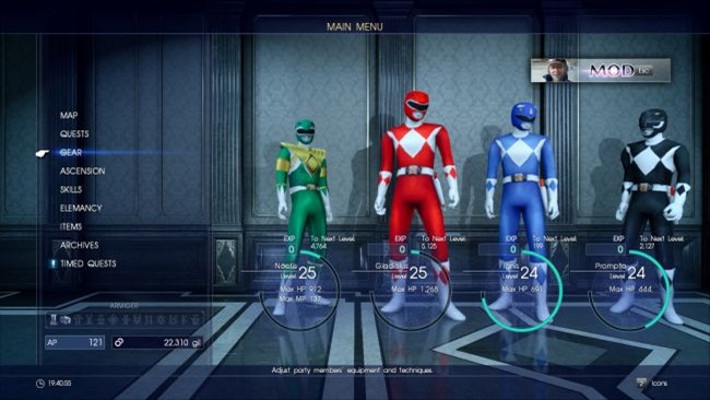 final fantasy 15 power rangers mod 01