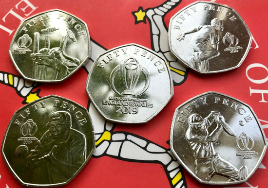 Isle of Man 50 pence 2019 Cricket World Cup