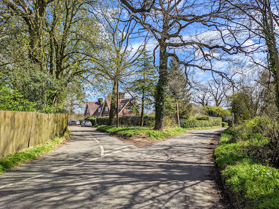 Turn left at the junction then head NE for 280m to another junction