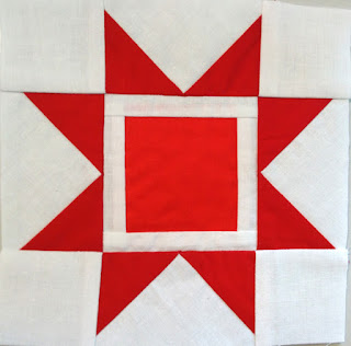 Red Sawtooth star foundation paper piecing