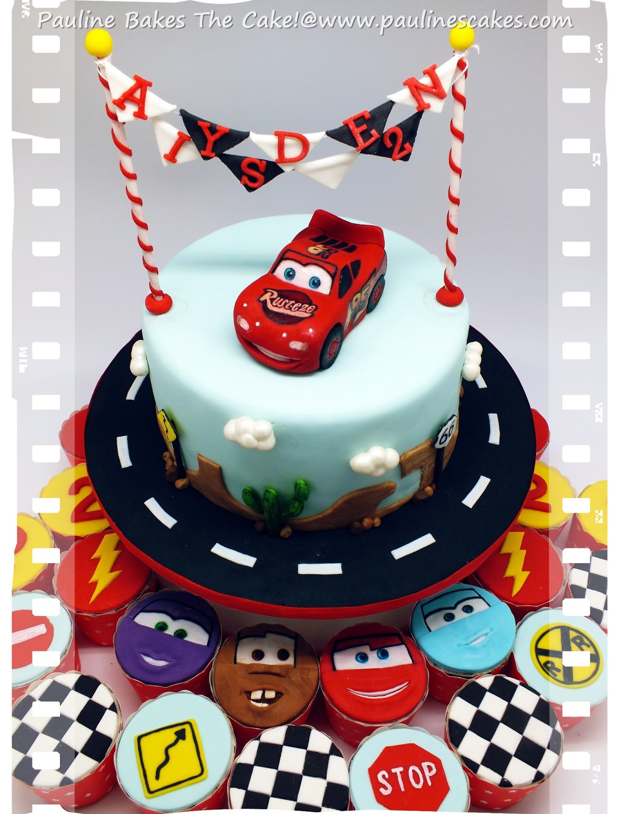 PAULINE BAKES THE CAKE!: "Cars" Lightning McQueen!