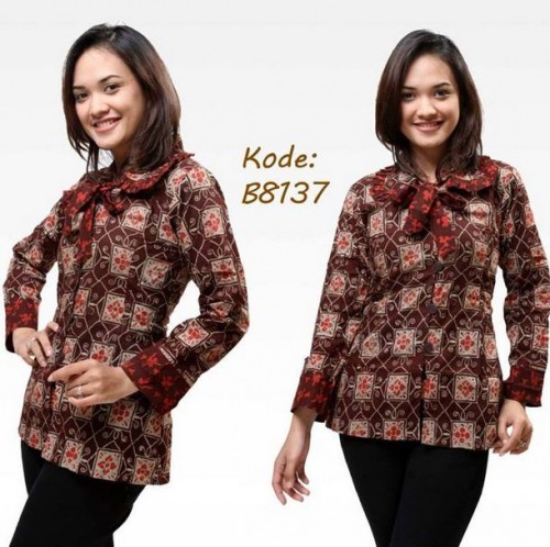 10 Model  Baju  Batik Wanita Lengan  Panjang  Modern Model  