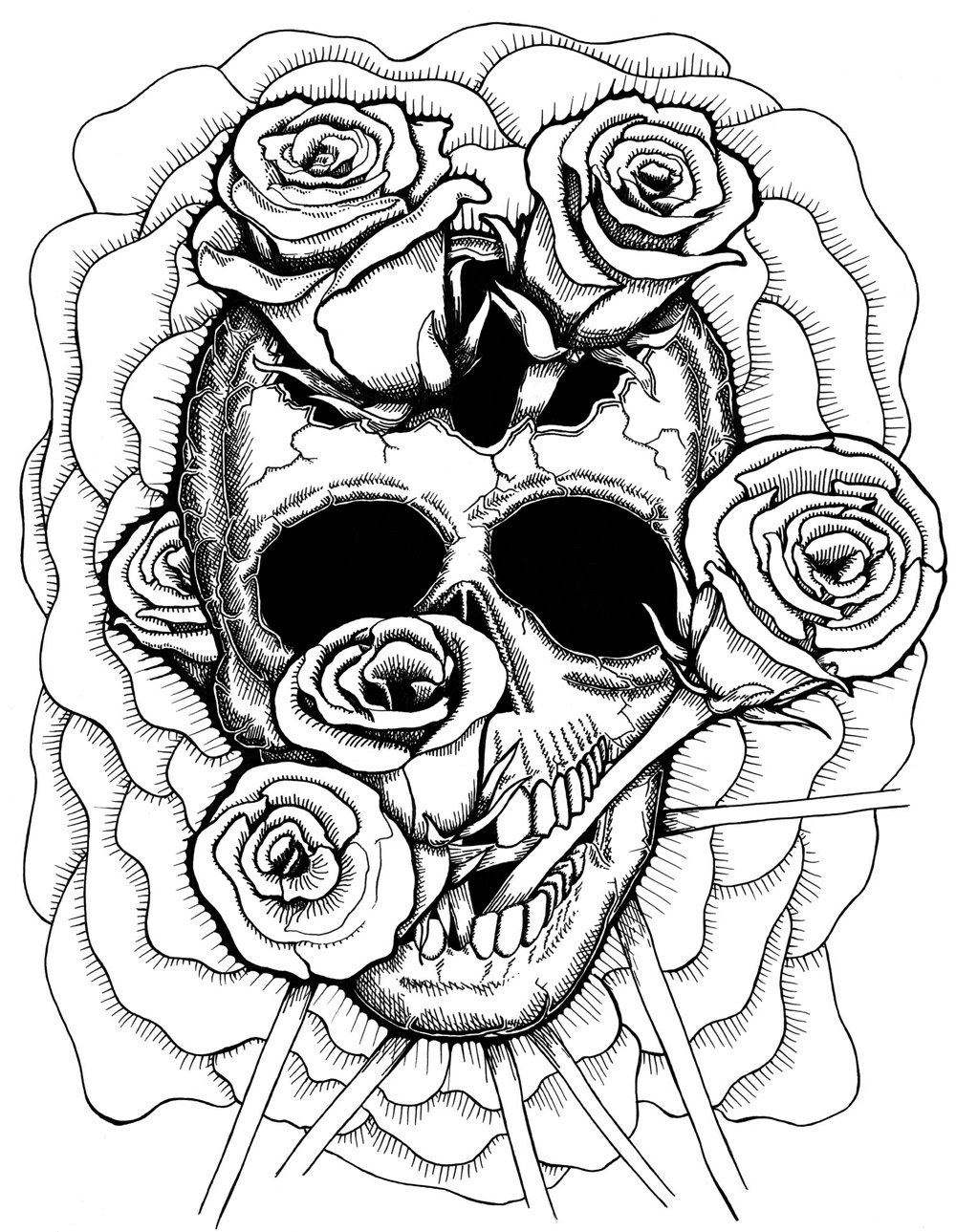 Skull Coloring Pages For Adults 1