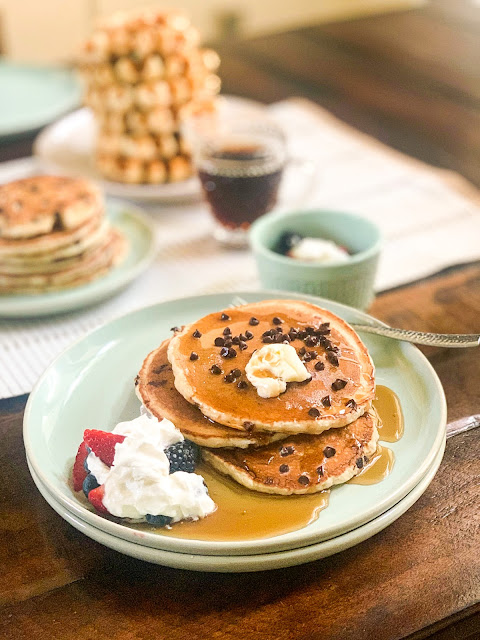 If you want to wow your guest with big smiles on their faces, tell them you are making Chocolate Chip Buttermilk Pancakes for breakfast.