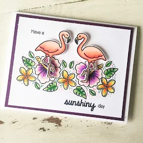 Sunny Studio Stamps: Tropical Paradise Customer Card by Julene VanKleeck