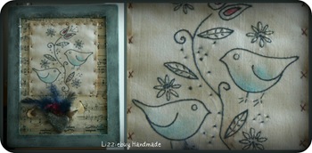 collage uccellini stitchery