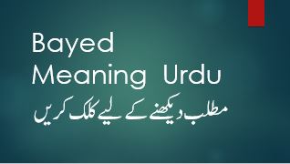 what is bayed meaning in Urdu? Give an example