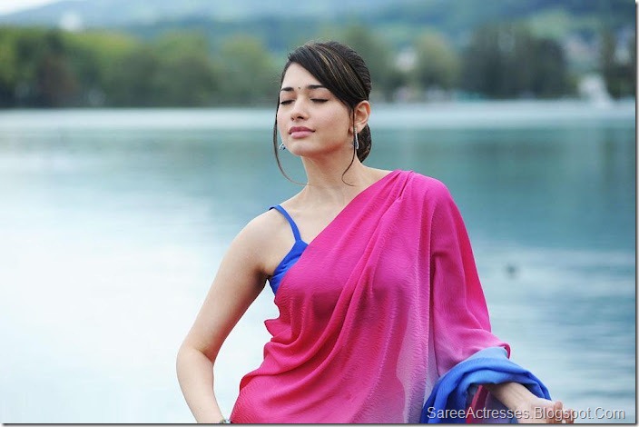 Tamanna Hot Pink Saree 4