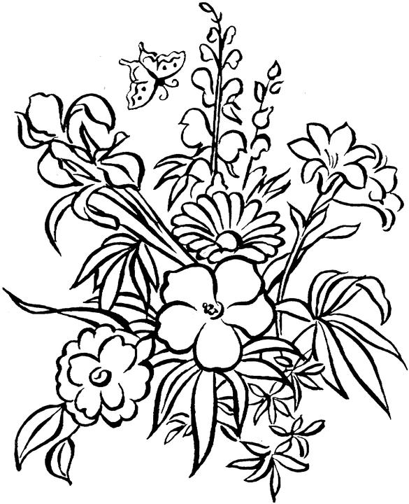 26+ Printable Coloring Pages Of Flowers For Adults