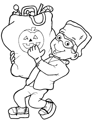 Halloween Frankenstein coloring page