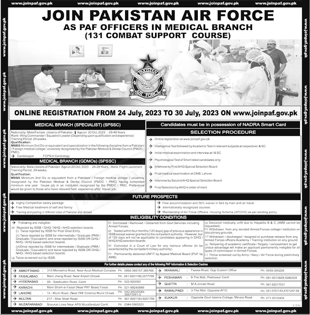 PAF - Join Pakistan Air Force 2023 Jobs - Online Apply