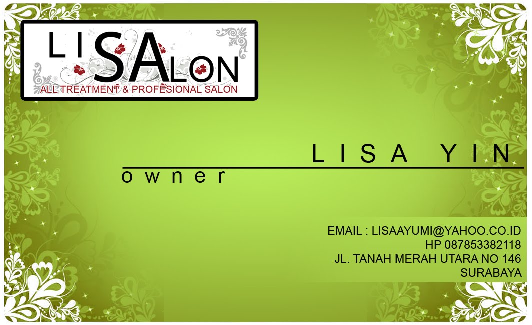 Lisa salon: kartu nama depan