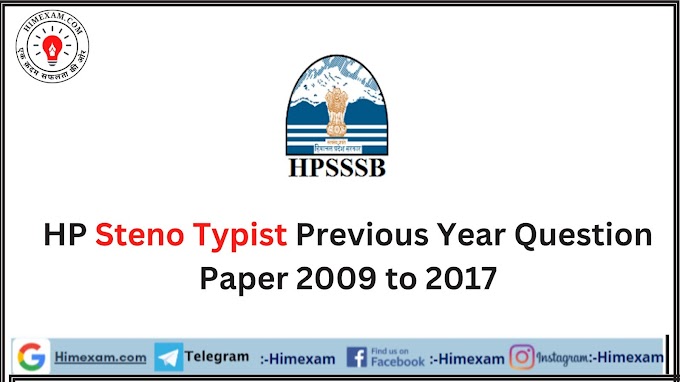 HP Steno Typist Previous Year Question Paper 2009 to 2017