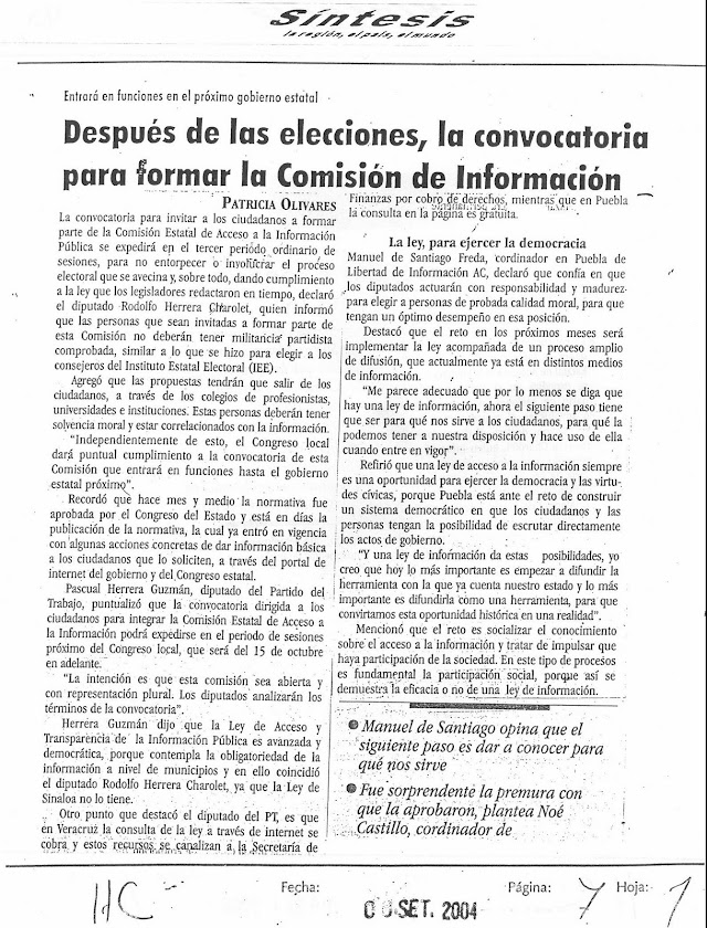 Después de elecciones la convocatoria para formar la CAIP