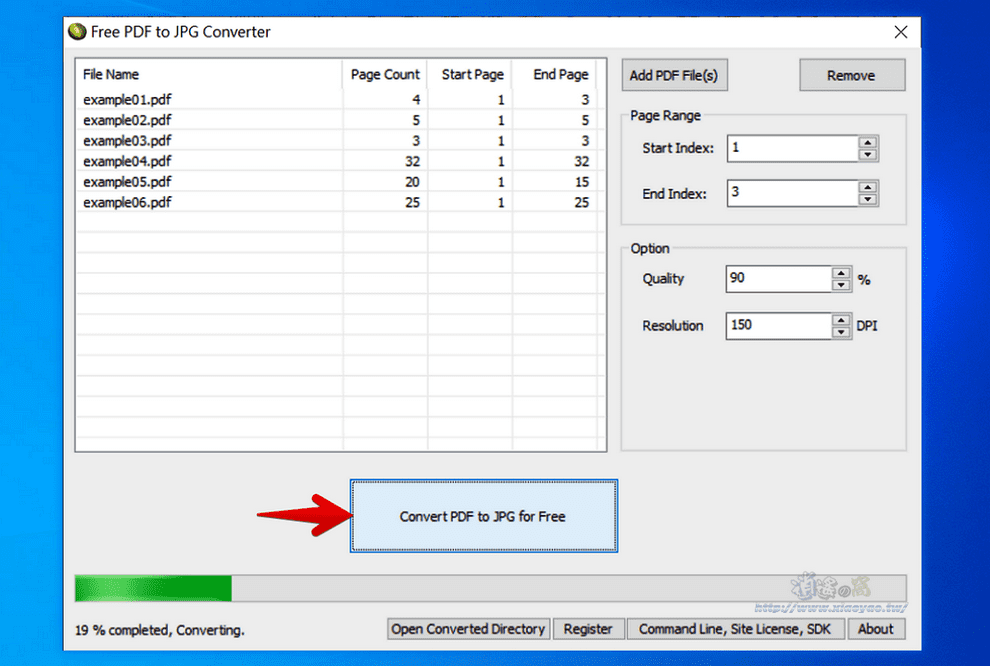 Free PDF to JPG Converter 免費軟體