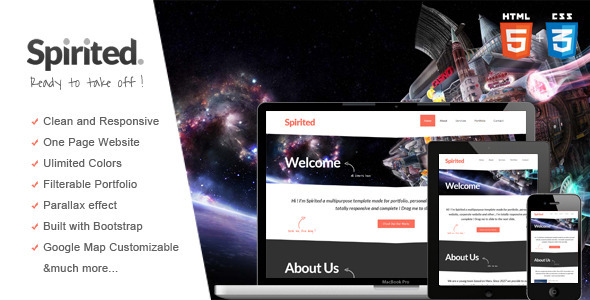 Spirited - Fresh Responsive One Page Template - Portfolio Creative