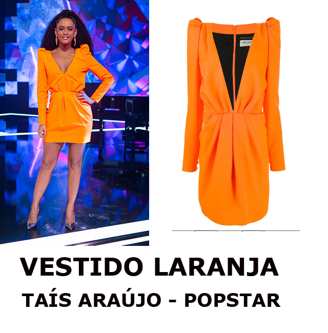 O vestido laranja de Taís Araújo em PopStar