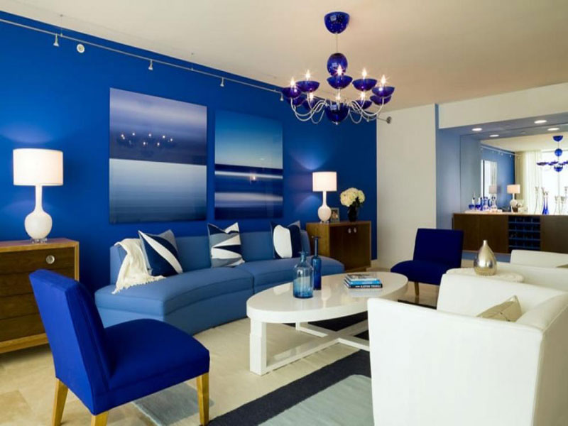 50 Dekorasi Interior Ruang  Tamu  Dengan Warna  Cat  Biru 