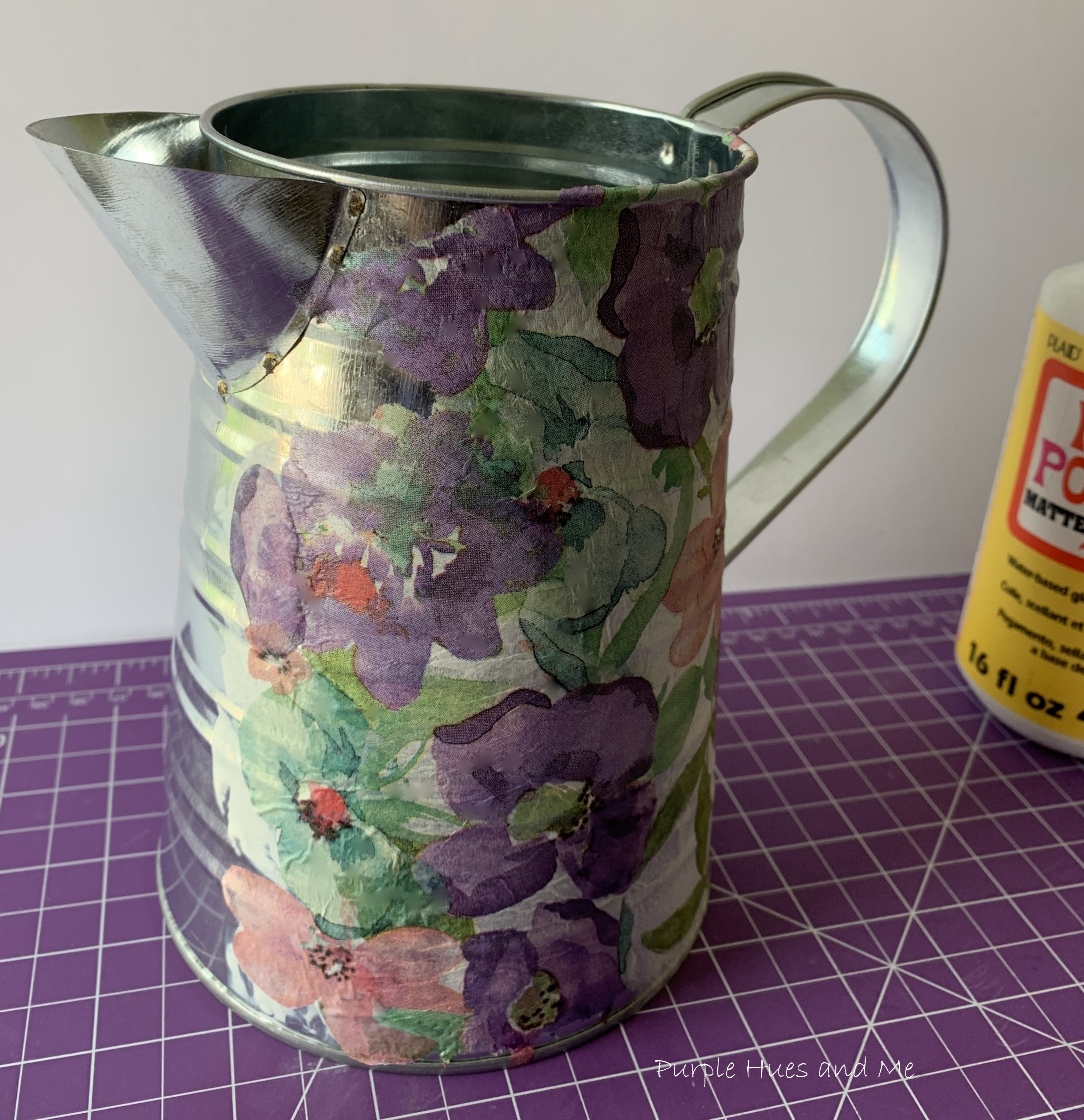 Decoupaged Metal Watering Can Tutorial DIY Project