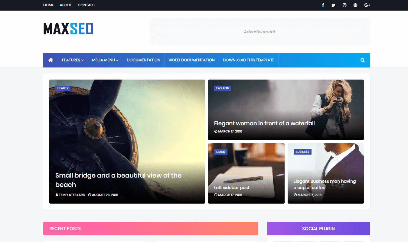 MaxSeo  Premium Blogger Template