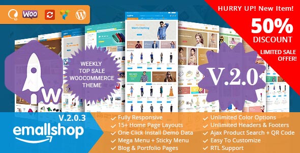 Free download EmallShop – Responsive Multipurpose WooCommerce Theme v2.0.10