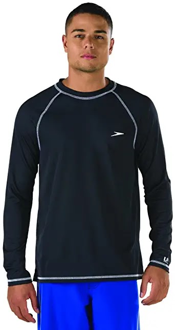 Speedo Men's Uv Swim Shirt Long Sleeve Loose Fit Easy Tee