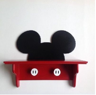 unique wooden Micky mouse wall shelf idea