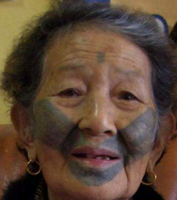 facial tattoo. Atayal Facial Tattoo