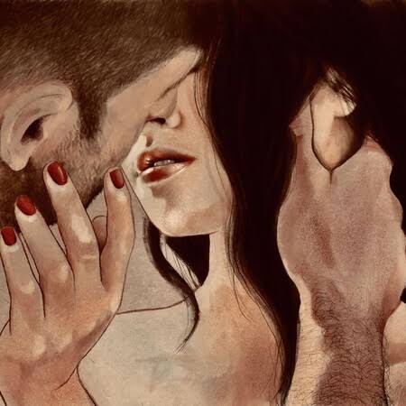 Ilustración de Frida Castelli de novios enamorados