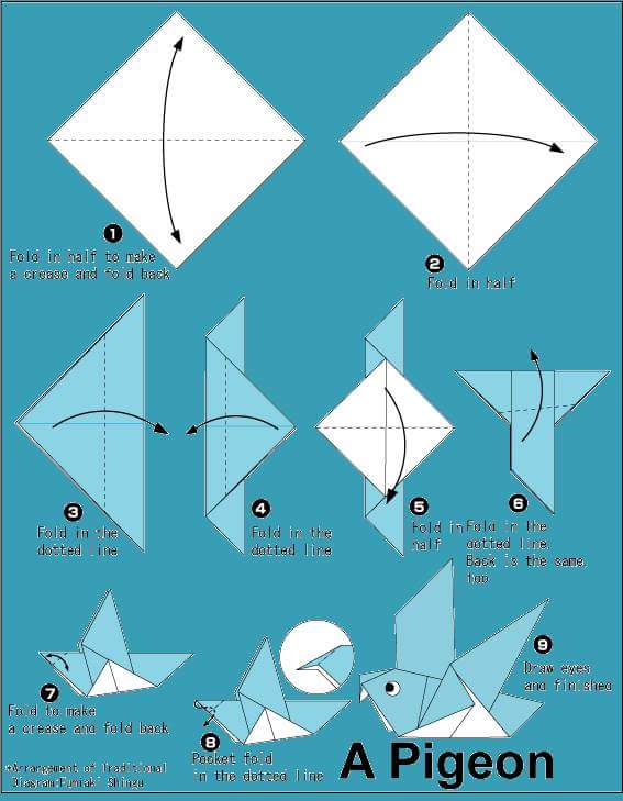 Beberapa bentuk Origami Binatang Dunia Putra Putri