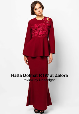 hatta designs baju kurung modern peplum  slim fit