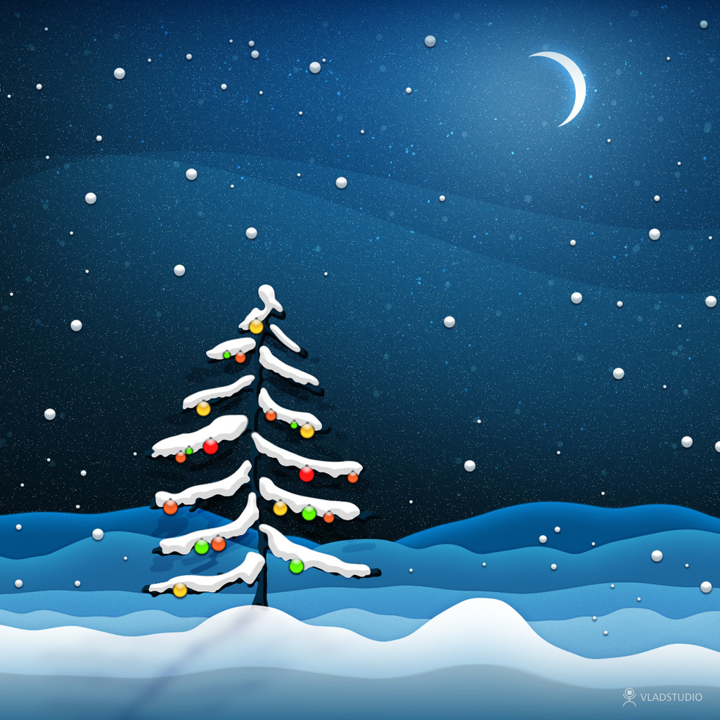 Christmas scenery iPad mini wallpaper