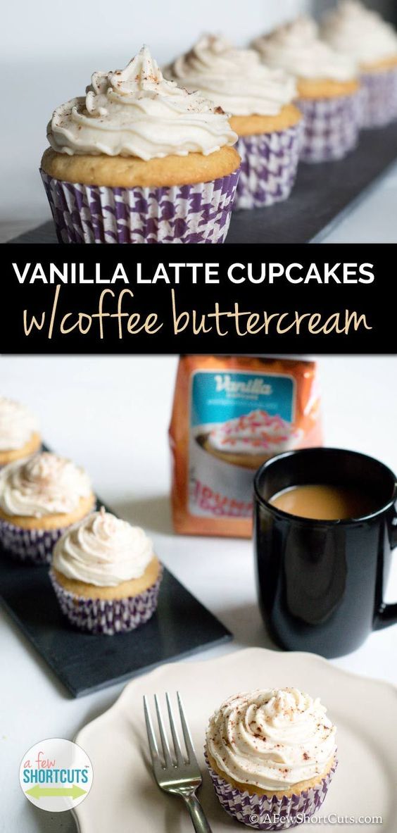 What is better than a cupcake flavored cup of coffee? How about a coffee flavored cupcake!? Check out this yummy Vanilla Latte Cupcake Recipe with Coffee Buttercream!