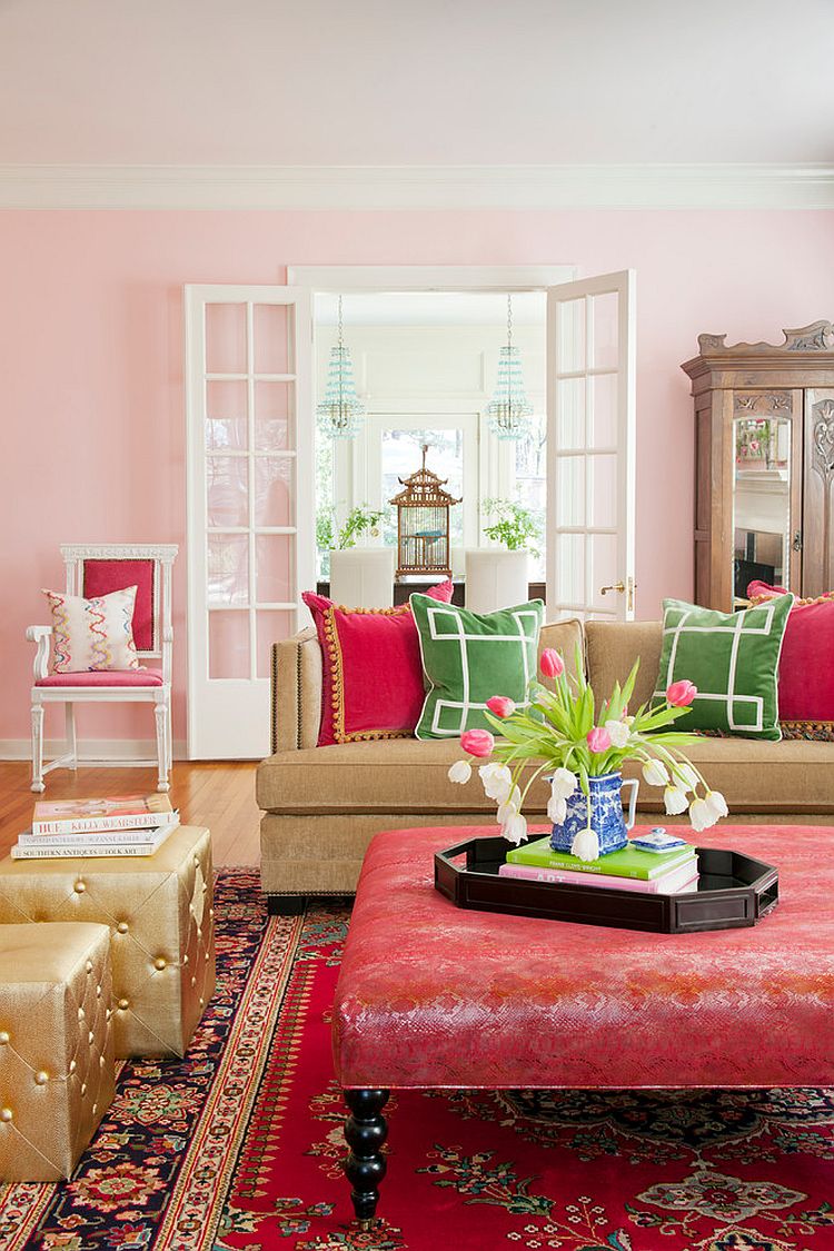 18 Desain  Ruang  Tamu  Nuansa Pink  Minimalis