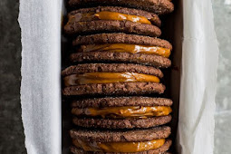 Mexican Chocolate Sandwich Cookies with Dulce de Leche Filling