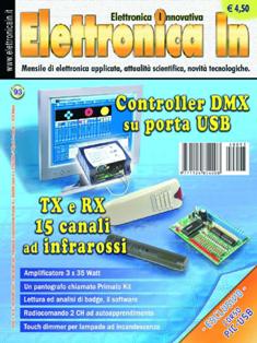 Elettronica In 93 - Novembre 2004 | ISSN 1124-8548 | TRUE PDF | Mensile | Elettronica
Elettronica In è una rivista mensile (10 numeri all'anno) di elettronica applicata con intenti didattici e divulgativi, rivolta a quanti operano nel campo della progettazione elettronica. 
In particolare ci rivolgiamo a quanti lavorano nei laboratori di Ricerca e Sviluppo e negli Uffici Tecnici di piccole e medie aziende nonché a quanti frequentano Corsi di Studio nel settore elettronico e informatico (studenti universitari e di scuola media superiore) ed ai loro insegnanti.
Prestiamo particolare attenzione anche a coloro che, pur non operando professionalmente in questi campi, sono affascinati dalla possibilità di realizzare in proprio dispositivi elettronici per gli impieghi più vari. 
I contenuti della rivista possono essere suddivisi in due differenti tipologie:
- Progetti pratici;
- Corsi teorici
In ciascun numero della rivista proponiamo progetti tecnologicamente molto avanzati, sia dal punto di vista hardware che software, che cerchiamo di illustrare nella forma più chiara e comprensibile occupandoci delle modalità di funzionamento, dei particolari costruttivi e delle problematiche software. In questo modo il lettore può acquisire e sperimentare in pratica una serie di conoscenze utili per cimentarsi in seguito con progetti simili o ancora più complessi. In ogni caso tutti i circuiti proposti sono originali ed hanno un'utilità immediata.
Nel secondo caso (Corsi teorici) vengono trattati argomenti di grande attualità per i quali non esistono ancora (o esistono in maniera frammentaria) informazioni approfondite. Agli aspetti teorici fanno sempre seguito applicazioni pratiche con le quali verificare sul campo le nozioni teoriche apprese.