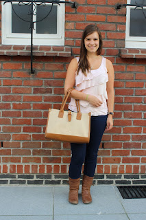 Clothes & Dreams: Ruffled: M&S Fashion ruffled top, Pull & Bear bag, Levi's LOT700 721 high righ skinny jeans, River Island boots, Daniel Wellington watch, Romeo and Juliet earrings