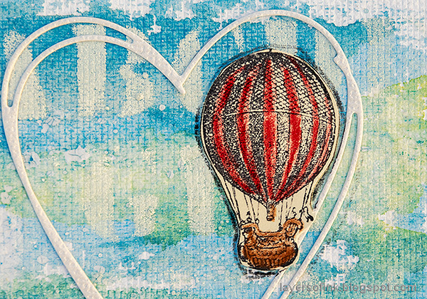 Layers of ink - Sing Art Journal Page by Anna-Karin Evaldsson. Hot-air balloon.