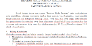 Download Program Kerja Kepala Sekolah SD/MI Tahun 2019