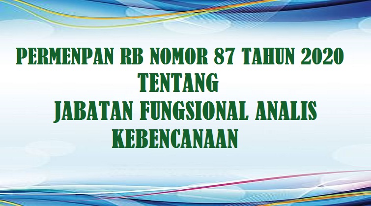  Tentang Jabatan Fungsional Analis Kebencanaan PERMENPAN RB NOMOR 87 TAHUN 2020 TENTANG JABATAN FUNGSIONAL ANALIS KEBENCANAAN