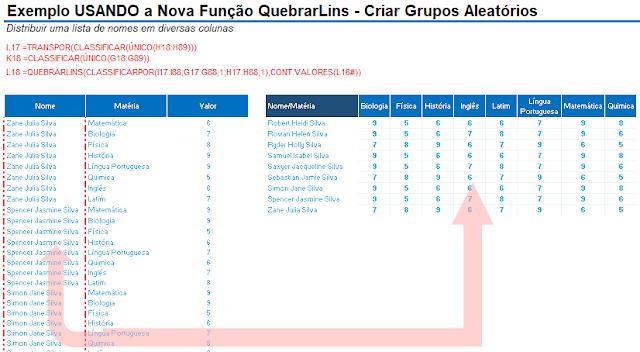Excel | USANDO a Nova Função QuebrarLins - Transpondo e Ordenando Dados