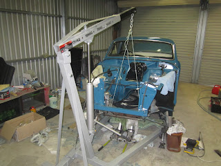 Taking out the sub frame Volvo Amazon