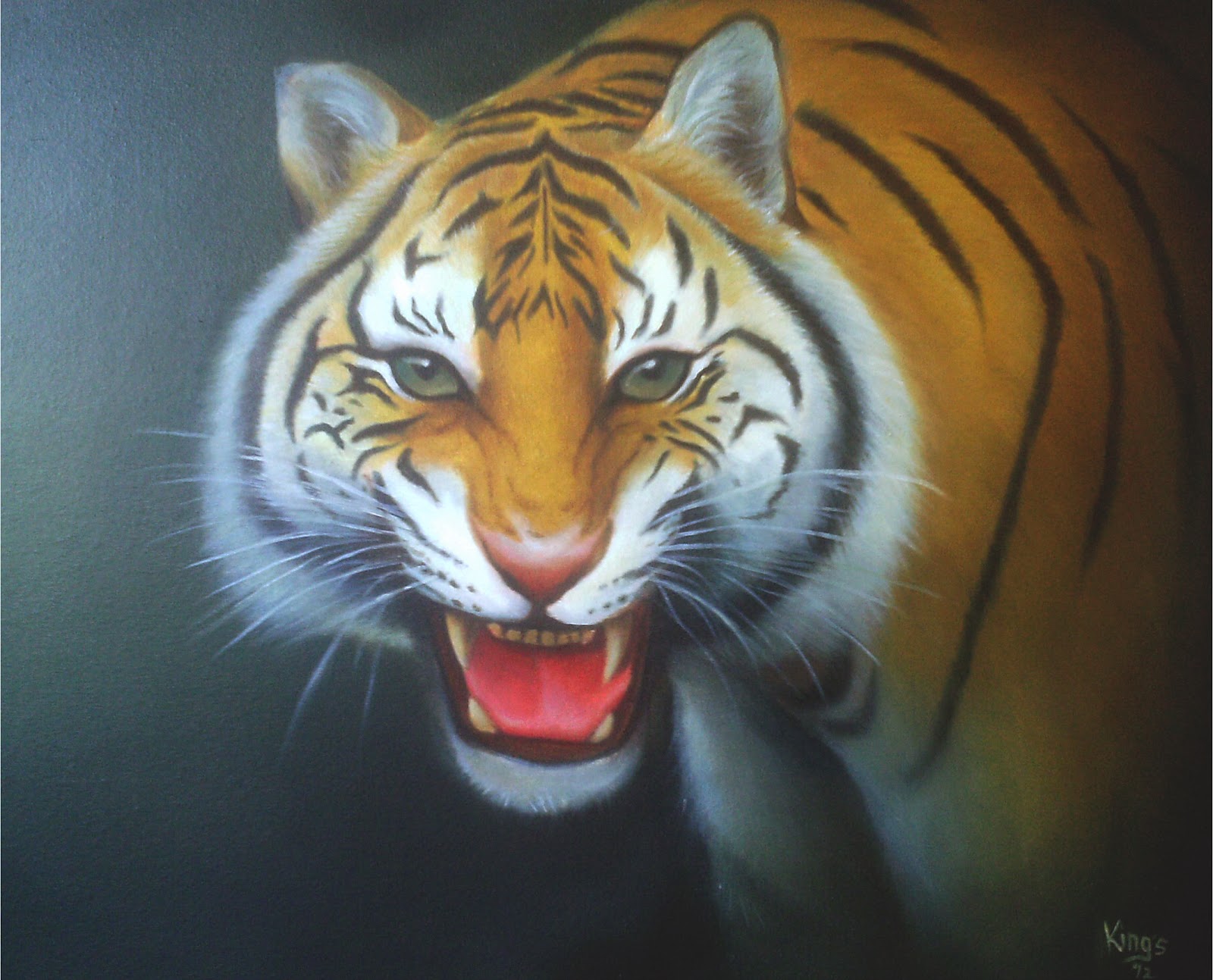 KINGKIN LA ROSE Lukisan Macan Harimau karya Kingkin 