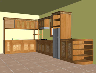  Contoh  Desain Lemari Gantung  Dapur  Modern Gambar Rumah 