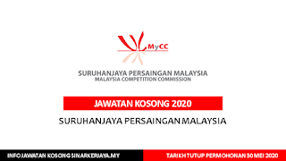 Jawatan Kosong Suruhanjaya Persaingan Malaysia MyCC | Tarikh Tutup: 30 Mei 2020