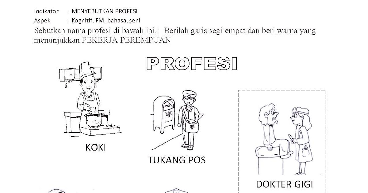 87 Gambar Untuk Anak Tk Tema  Pekerjaan Paling Hist 